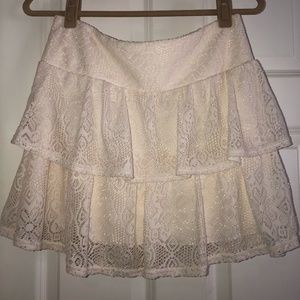Jr's Dream Out Loud Cream Lace Tiered Mini Skirt by Selena Gomez